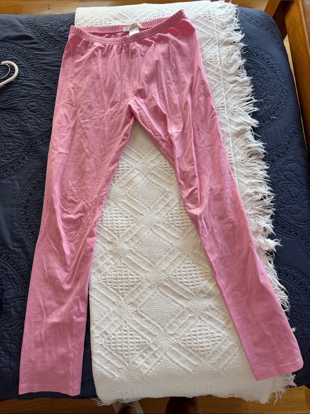 Girls Pink Knit Lounge Leggings